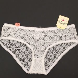 NWT Spree intimates white lace panty